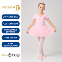 Robe de danse pour filles, justaucorps de ballet pour enfants, 95% coton, tutu avec nœud, entrejambe à boutons-pression, tissu Odell extensible pour les écoles de danse