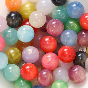 Resin Cloud <b>Beads</b> 12mm Round Gold Glitter Sandblasted For Bracelet Making Loose <b>Beads</b> - Product Image 4