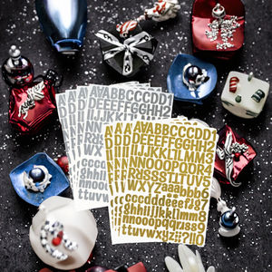 Autocollants en PVC imperméables DIY, <span class=keywords><strong>lettres</strong></span> et chiffres, autocollants adhésifs en or et argent pour carnet, journal, décorations de fête - Product Image 6