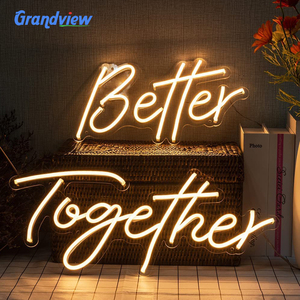 Enseigne néon <span class=keywords><strong>LED</strong></span> acrylique personnalisée « Better Together » pour mariage, chambre, fête d'anniversaire, bar – Décoration lumineuse <span class=keywords><strong>LED</strong></span> néon flexible - Product Image 1