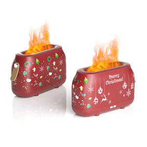 Christmas Aroma <b>Diffuser</b> <b>Essential</b> <b>Oil</b> Humidifier With Flame Effect USB Powered Home Bedroom Night Light Silent Operation - Product Image 2
