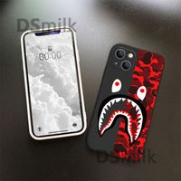 Bec de requin coque de téléphone pour iPhone 15 14 13 Pro 12 11 Pro Xs X XR Max étuis en silicone couverture souple pour Samsung Galaxy S24 S507P7