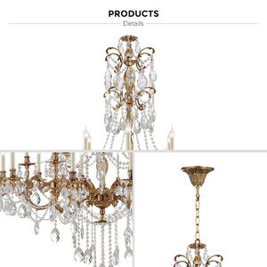 Candelabro de <span class=keywords><strong>Cristal</strong></span> K9 de lujo, para Hotel y vestíbulo, Decoración elegante, grande, de latón sólido, para techo alto - Product Image 6