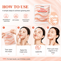 Masque Hydrogel Coréen PDRN GHK-Cu Peptide de Cuivre VC Glutathion Bio Collagène Effet Lifting Profond Anti-Rides Soin Visage Nuit Effet Verre