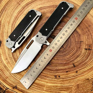 Couteau pliant BK EDC, lame en acier inoxydable à pointe tombante, manche en aluminium, couteau de survie de poche pour l'extérieur - Product Image 1