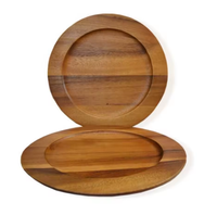 Assiettes rondes en bois de haute qualité, faciles à nettoyer, lisses et sans bavures