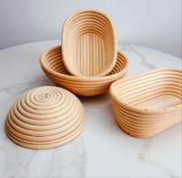 Panier de levage en rotin naturel sans éclats pour la cuisson du pain au levain, ensemble banneton/brotform avec doublure, compatible avec un kit de cocotte hollandaise de 6 pintes