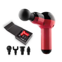 Pistola de Masaje Corporal Eléctrica Vibatrion con 10 Cabezales, 4 Velocidades, Batería de 2000 mAh, Logotipo Personalizado, Uso en Automóviles, Hoteles y Autocaravanas