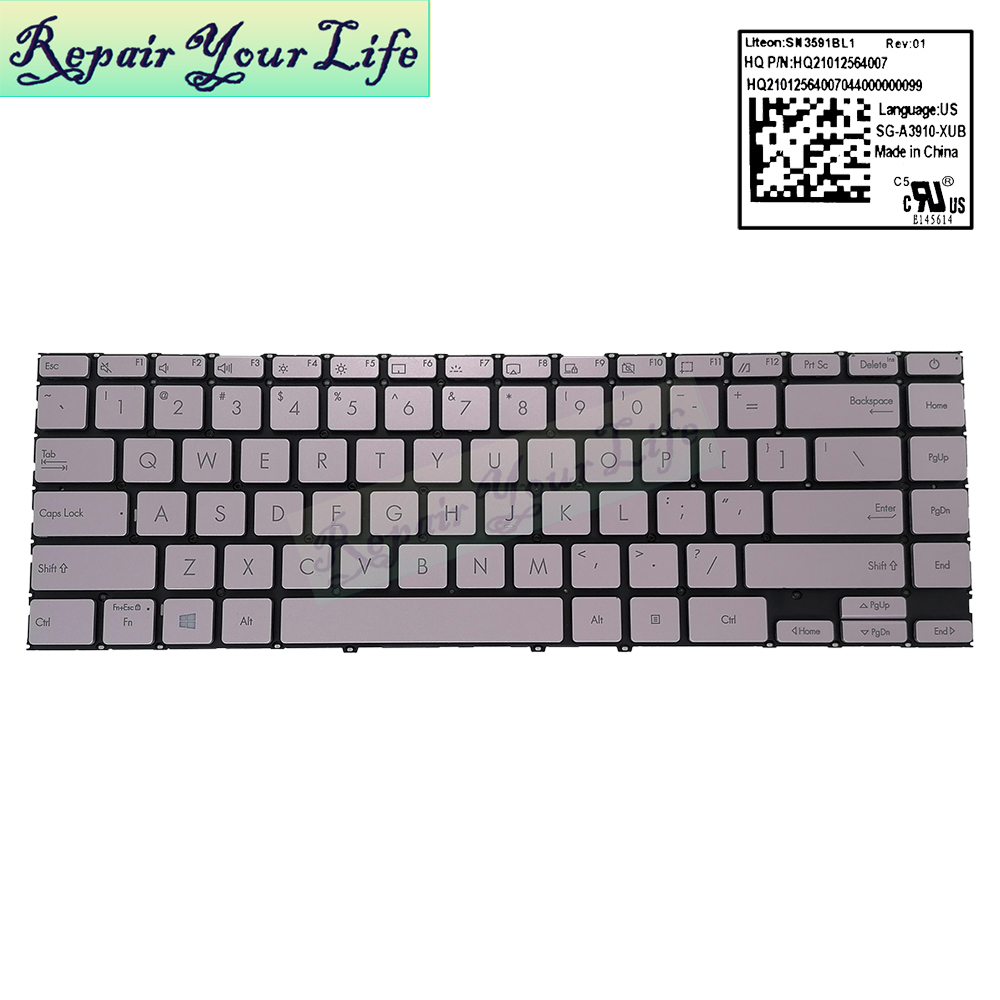 Backlight US Laptop Keyboard for ASUS Zenbook 14 UX425
