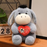 En gros : Peluches et jouets en tissu (Pinguin 'Love', âne mignon), avec cœur à câliner, jouets d'animaux en peluche, coussins, idéaux comme cadeaux apaisants