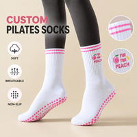 Chaussettes de Pilates personnalisées antidérapantes avec logo pour yoga, barre et entraînement