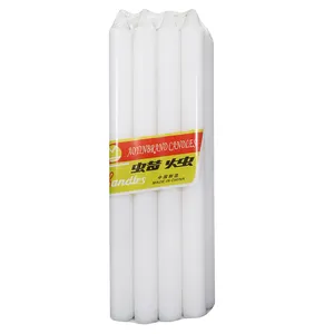 Religious Candle Manufacturers Hot Selling White Unscented Wedding Bulk Order Stick Candles With Cotton Wick 8*65 Package