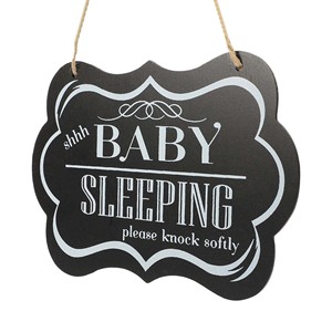 Bébé dormir signe décoration murale maison suspendus nuage signes porte d'entrée Plaque en bois rond bois ne pas frapper <span class=keywords><strong>la</strong></span> porte sonner <span class=keywords><strong>la</strong></span> cloche - Product Image 1