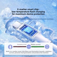Kabel Data US300 Dual Type-C Bahan PVC dengan Konduktor Tembaga Murni Mendukung Pengisian Cepat 100W PD untuk iPhone 15 MacBook