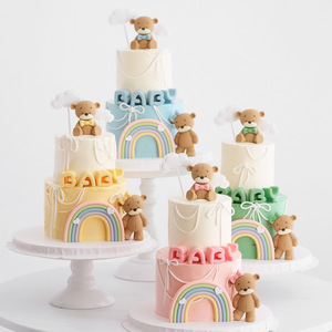 Nuovo stile in gomma morbida torta di orso carino decorazione fai da te Baby Shower Cake Topper - Product Image 1