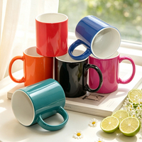 Mug en céramique vierge pour sublimation 11oz 15oz, tasse à café colorée, mug magique changeant de couleur pour photo, logo, presse à chaud, vente en gros