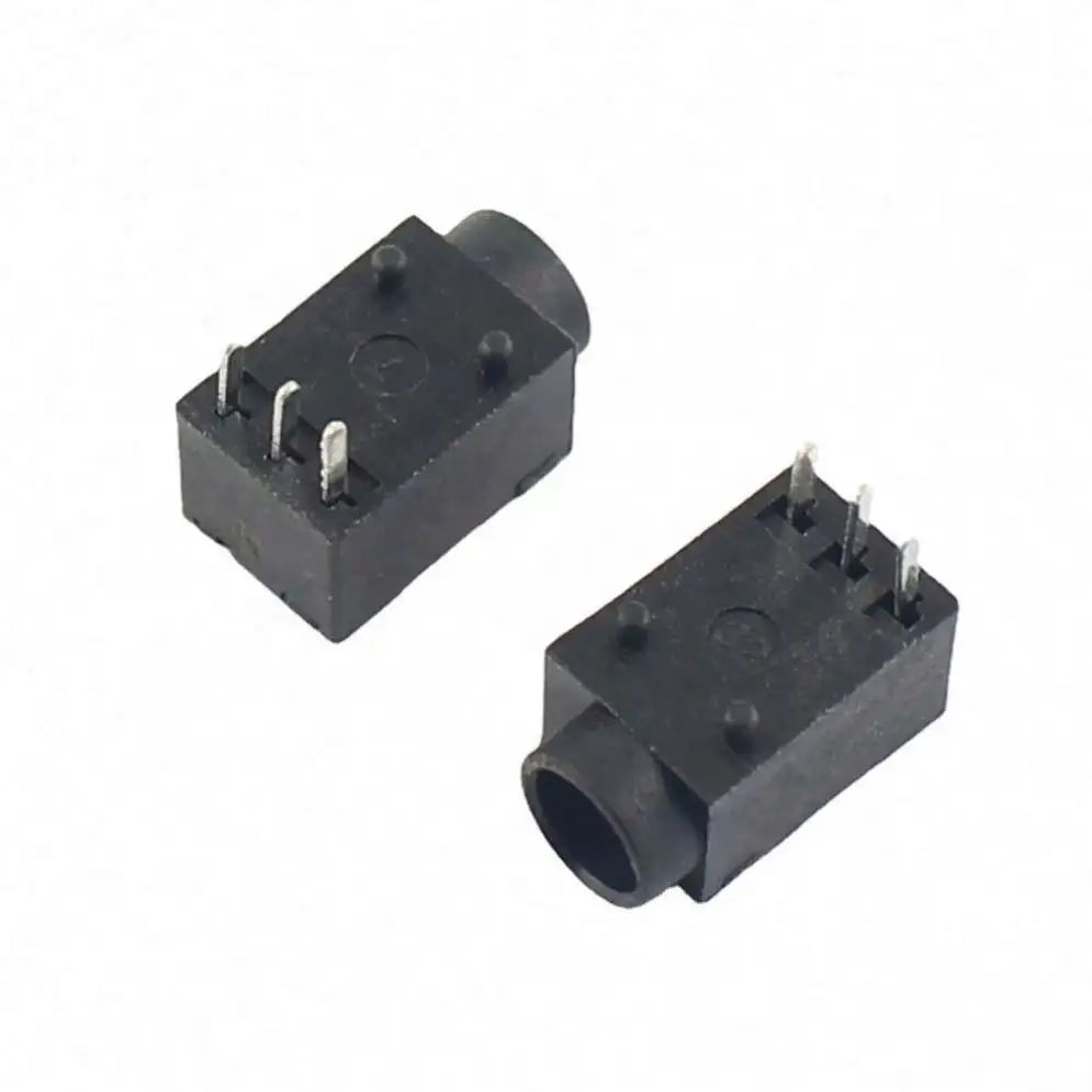 DC003A DC แจ็ค 3 ขาฟุต DC-003A 3.5*1.0 มม.3.5*1.3 มม.หญิงรอบรูซ็อกเก็ต Connector