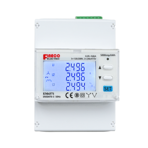 Fineco EM4371 4 DIN Rail Smart Energy Meter EV Charging 3*230/400V 1.5(6)A Three Phase Modbus RTU RS485 Cl.1 Accuracy EM4371 Sma - Product Image 4