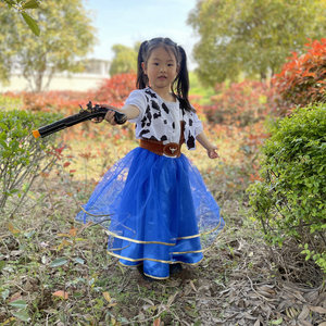 Disfraces de Halloween para Fiesta, Disfraces de Vaquera del Oeste para <span class=keywords><strong>Niñas</strong></span>, Vestido de Tul Azul, Disfraces de Pirata Vaquero - Product Image 3