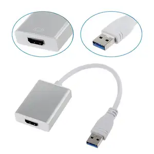 USB 3.0 Ke HDMI Converter Adapter Full HD 1080P Aux Cable Aksesoris & Suku Cadang Yang Umum Digunakan Mendukung Kabel Adaptor 4K30HZ