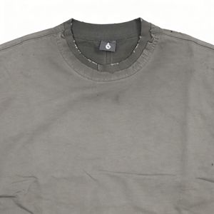 T-shirts décontractés personnalisés pour hommes 100 % coton tricoté, effet délavé, vierges, à manches courtes, écologiques, respirants, brodés numériquement - Product Image 3