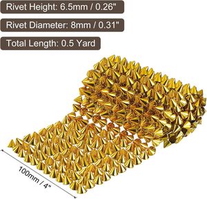 Uxcell Rivets à cône à coudre, clous à dos plat en plastique, rivets à cône, ruban de garniture punk pour la décoration DIY de vêtements, sacs et chaussures - Product Image 2