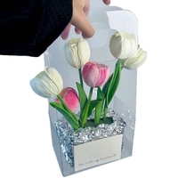 Sacs d'emballage transparents portables pour fleurs, pâtisseries, gâteaux, bouquets, cadeaux de mariage, boîtes d'emballage pour cadeaux de porte