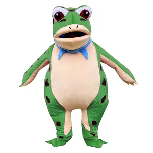 Stokta fabrika kurbağa karikatür şekil kostüm şişme kurbağa kostüm kurbağa bebek takım peluş golf sopası kılıfı