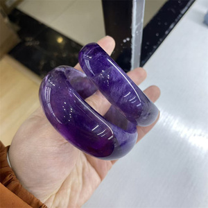 Pulseras de Amatista Púrpura Natural Premium para Mujer al por Mayor, Brazaletes Sólidos de Cristal, Piedra Natural Curativa en Venta - Product Image 3