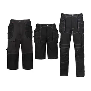 Factory Stretch Ripstop Fabric Tool holder Long/Short Made Multifunctional Pockets Workwear Cargo Work Pants For Carpenter