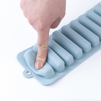 Molde de silicona de 10 cavidades para palitos de hielo largos, bandeja reutilizable para cubitos de hielo en tiras para bebidas, chocolate y comida para bebés