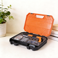 Pistola de grapas mini naranja de grado industrial con 5 velocidades ajustables, kit con 200 clavos, bolsa de accesorios, clavadora manual para bricolaje, manualidades y reparaciones del hogar