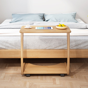 Nordic Minimalist Solid Wood <b>Coffee</b> <b>Table</b> With Storage Shelf For Living Room Sofa Side Use <b>Walnut</b> Color - Product Image 4
