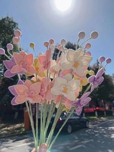 Tianjin SY – 1 pièce <span class=keywords><strong>de</strong></span> pétales appliqués <span class=keywords><strong>de</strong></span> fleurs tricotés pour vêtements, <span class=keywords><strong>bricolage</strong></span>, pince à cheveux pour enfants, couture, patchs <span class=keywords><strong>de</strong></span> mariage, artisanat fait à la main - Product Image 3