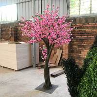 Desain Baru Dekorasi Pernikahan 250CM Sakura Imitasi Merah Sakura Imitasi Sakura Pohon Dahan Persik Musim Semi