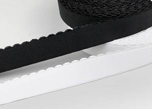 Fascia elastica in pelle scamosciata elasticizzata da 1.2-5.0cm in tessuto nero bianco a mezzaluna a spina di pesce in poliestere 100% per biancheria intima - Product Image 2