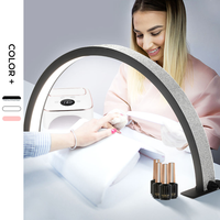 Lampe de table à ongles de haute qualité, grande luminosité, cristal, 28 pouces, lampe de salon de beauté, arc rond, demi-lune, lumière LED, lampe de table à ongles