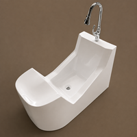 Lavabo d'ablution moderne en céramique OEM ODM, taille personnalisée, pour mosquée, hôtel, station de lavage islamique, salle de bain