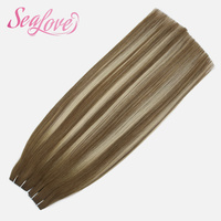 Extensions de cheveux 100% naturels vierges, tissage à trous, extensions papillon XO, trame avec trous, double épaisseur, pointes épaisses
