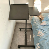 Table d'ordinateur portable en métal simple et portable, table d'ordinateur réglable adaptée à une utilisation près du lit ou au bureau