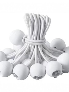 White <b>Elastic</b> Tent Guy Rope with Ball Ends PP Camping Fixing <b>Cord</b> for Sunshade Storage - Product Image 1