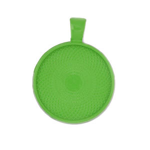 Pendentif rond en alliage coloré de 25 mm, dix couleurs, base en alliage, accessoire de porte-clés DIY - Product Image 5