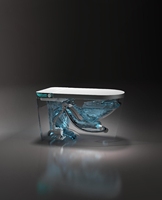 Siège de toilette chauffant à commande à distance activé par capteur, ensemble de toilettes à chasse d'eau en céramique avec design portable de luxe