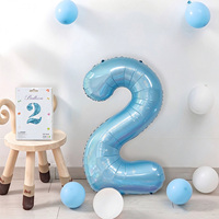 Ballon chiffre en feuille d'aluminium de 32 pouces, forme mince, ballon numérique en Mylar pour décorations de fête d'anniversaire, de mariage et d'anniversaire de mariage