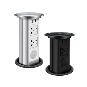 Toma de corriente emergente personalizada para escritorio, enchufe inteligente de cocina con wifi, USB y carga inalámbrica