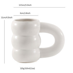 Mug en céramique blanche 310 ml avec anse pour café, thé, usage domestique, fabriqué à Chaozhou - Product Image 1