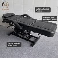 Fauteuil de Soin Électrique Professionnel à 1 Moteur pour Salon de Beauté et Spa, Chaise de Tatouage Moderne Réglable, Option Salon, Blanc/Noir