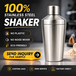 Botella Mezcladora de Proteínas de Acero Inoxidable de 500 ml, Doble Pared, Aislada al Vacío, Sin Plástico, Metálica, Silenciosa, Antiderrames, para Gimnasio y Fitness - Product Image 3