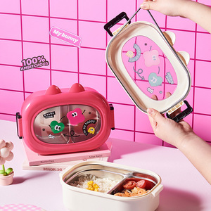 Fiambrera aislada de 5 compartimentos, fiambrera de acero inoxidable 304 para niños, niñas, niños, caja Bento segura para microondas sin BPA - Product Image 4