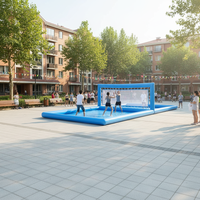Terrain de football et de volley-ball gonflable modulaire en PVC QIQU pour la location commerciale, personnalisable